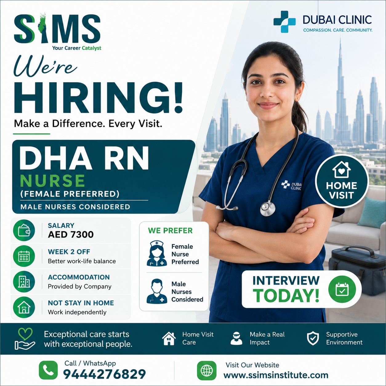 DHA Registered Nurse – Home Visit — job poster